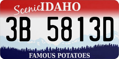 ID license plate 3B5813D