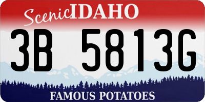 ID license plate 3B5813G