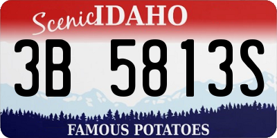 ID license plate 3B5813S
