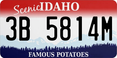 ID license plate 3B5814M
