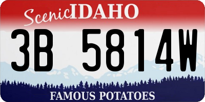 ID license plate 3B5814W