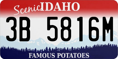 ID license plate 3B5816M