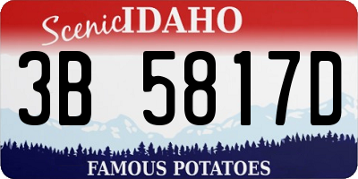 ID license plate 3B5817D
