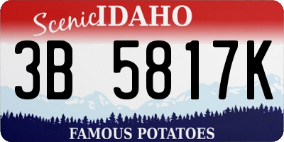 ID license plate 3B5817K