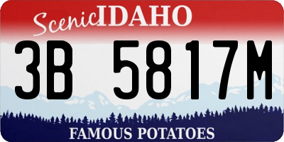 ID license plate 3B5817M