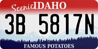 ID license plate 3B5817N