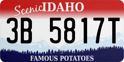 ID license plate 3B5817T