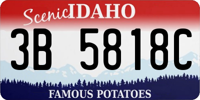 ID license plate 3B5818C