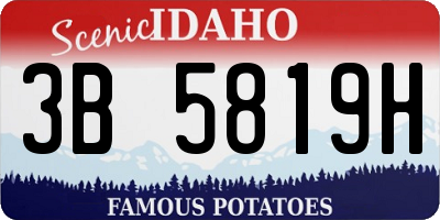 ID license plate 3B5819H