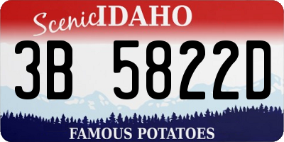 ID license plate 3B5822D