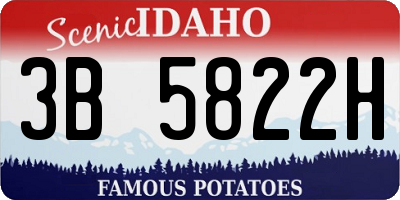 ID license plate 3B5822H
