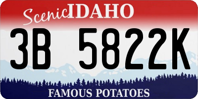 ID license plate 3B5822K
