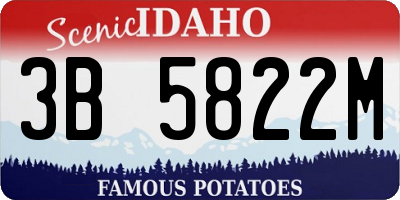 ID license plate 3B5822M