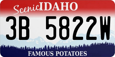 ID license plate 3B5822W