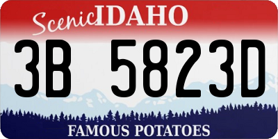 ID license plate 3B5823D