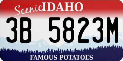 ID license plate 3B5823M
