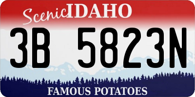 ID license plate 3B5823N