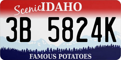ID license plate 3B5824K