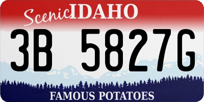 ID license plate 3B5827G