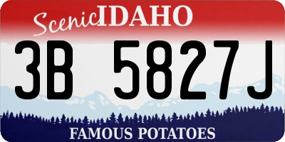 ID license plate 3B5827J