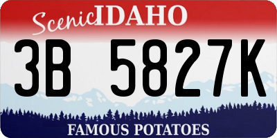 ID license plate 3B5827K