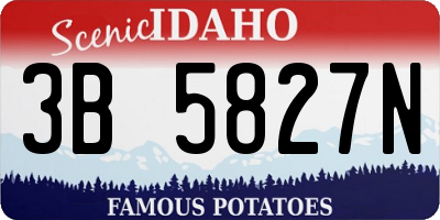 ID license plate 3B5827N