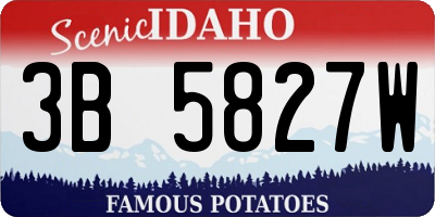 ID license plate 3B5827W