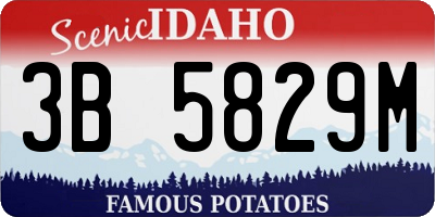 ID license plate 3B5829M