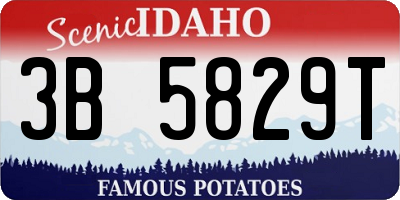 ID license plate 3B5829T