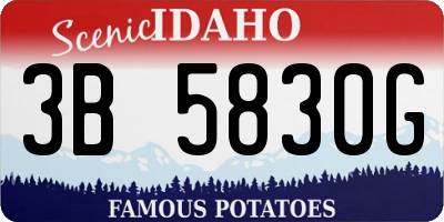 ID license plate 3B5830G