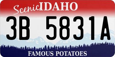 ID license plate 3B5831A