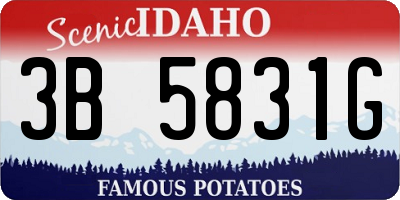 ID license plate 3B5831G