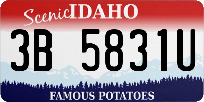 ID license plate 3B5831U