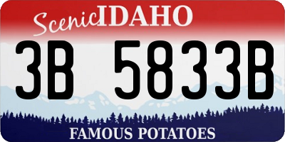 ID license plate 3B5833B