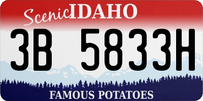 ID license plate 3B5833H
