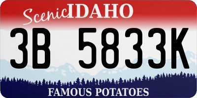 ID license plate 3B5833K