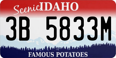 ID license plate 3B5833M