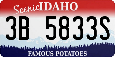 ID license plate 3B5833S