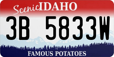 ID license plate 3B5833W