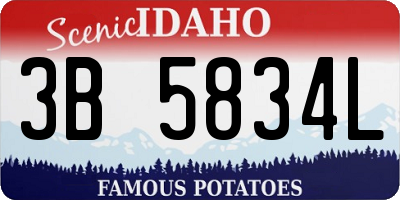 ID license plate 3B5834L
