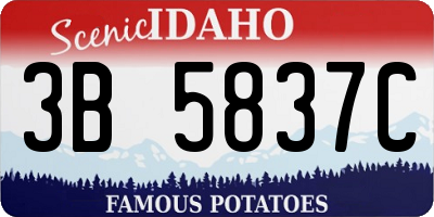 ID license plate 3B5837C