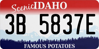 ID license plate 3B5837E