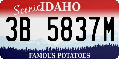 ID license plate 3B5837M