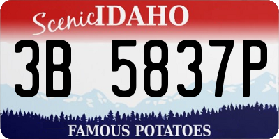 ID license plate 3B5837P