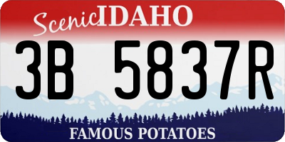 ID license plate 3B5837R