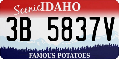 ID license plate 3B5837V
