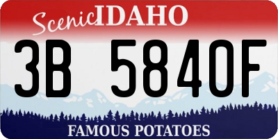 ID license plate 3B5840F