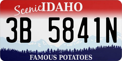 ID license plate 3B5841N