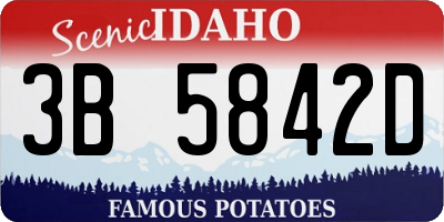 ID license plate 3B5842D