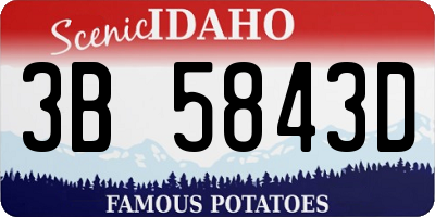 ID license plate 3B5843D